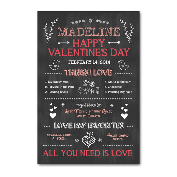 Valentine s Day Chalkboard Template Squijoo