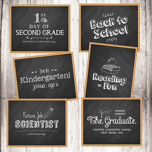 Chalkboard Signs Set - School  1