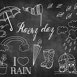 Rainy Day Doodle Chalkboard Overlays
