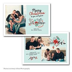 Merry Floral Holiday Card Template