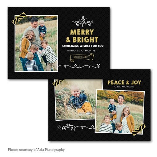 Gold Bright Holiday Card Template  1