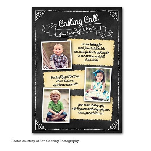 Baby Chalk Model Casting Card Template