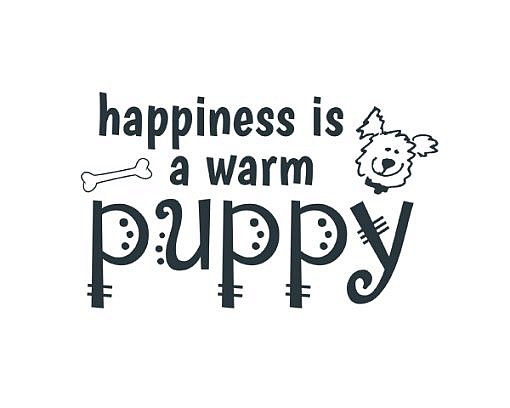 Happiness Puppy Word Art
