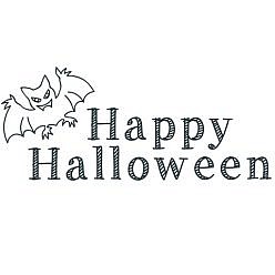 Happy Halloween Bat Word Art
