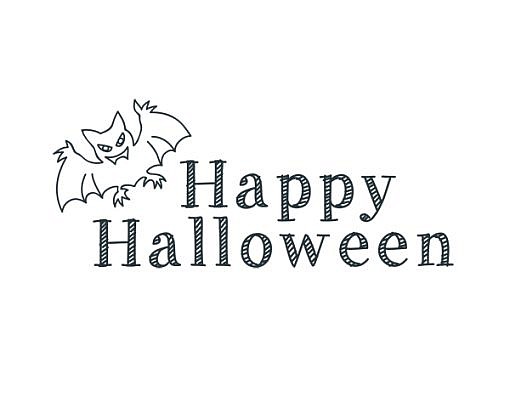 Happy Halloween Bat Word Art