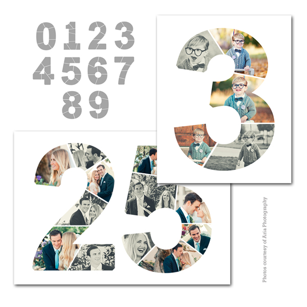 Numbers Collage Set (8×10)