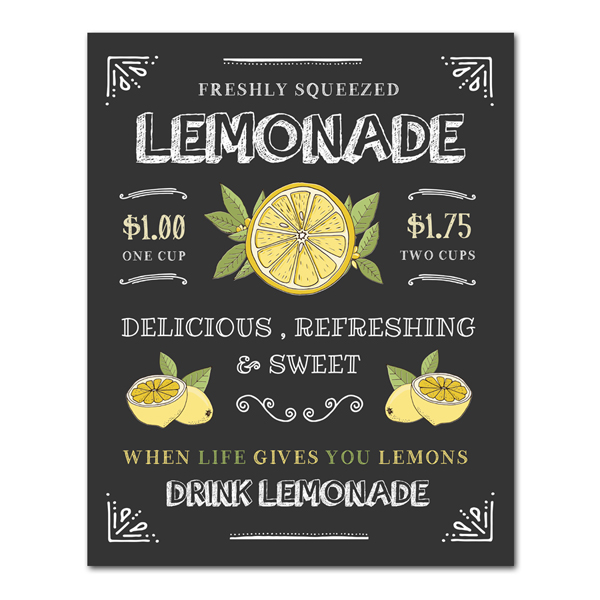 Lemonade Stand Menu Template