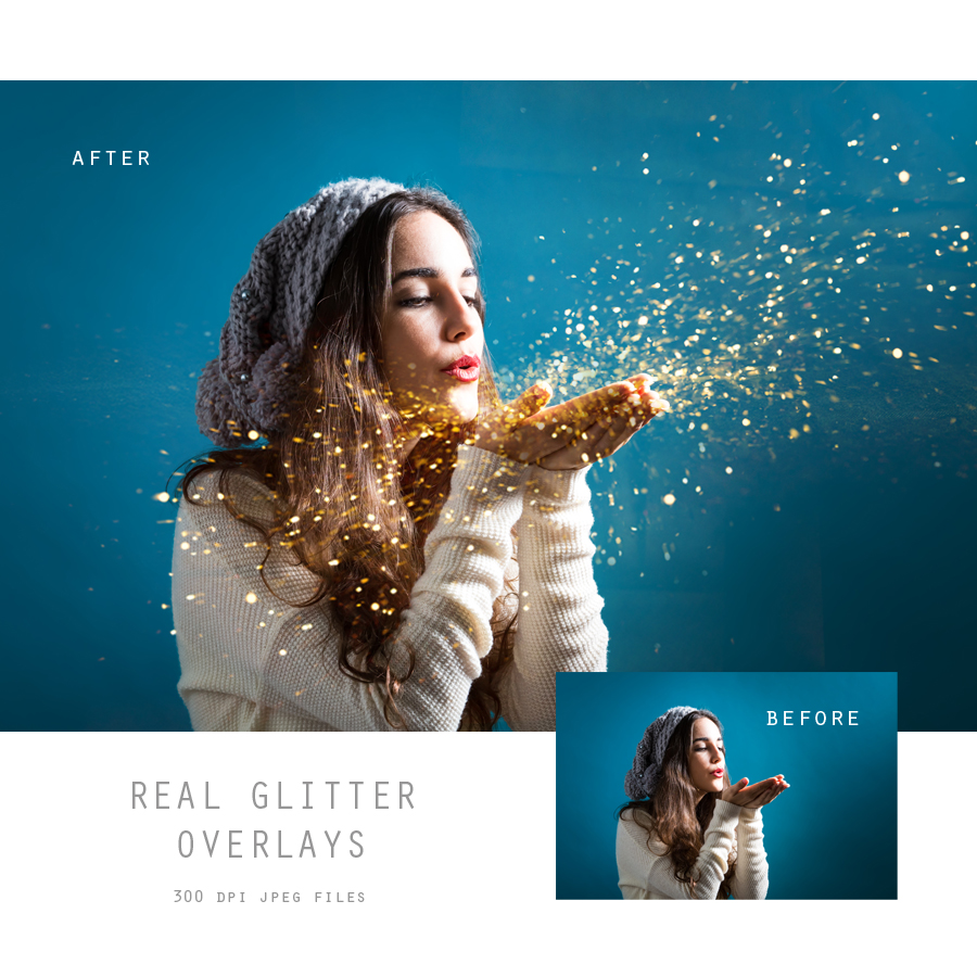 blowing glitter overlay