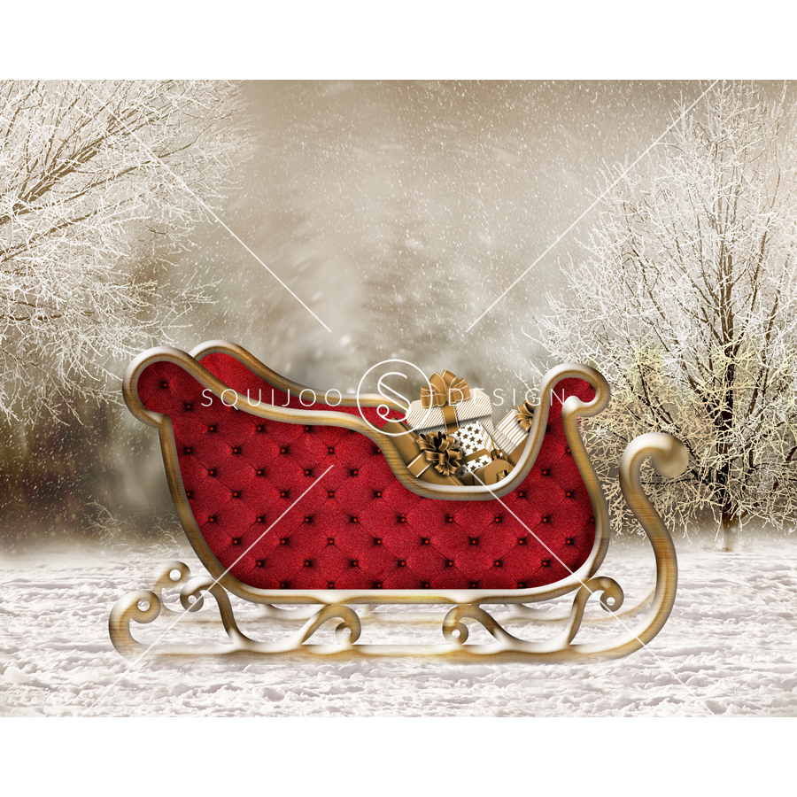 magic on the rooftops and chimneys when Santa passes by with the sleigh Christmas digital backdrop digital backdrop for photography