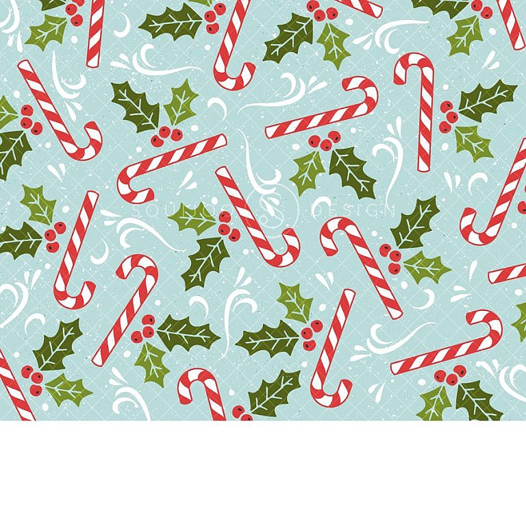 Candy Cane Love Christmas Digital Backdrop
