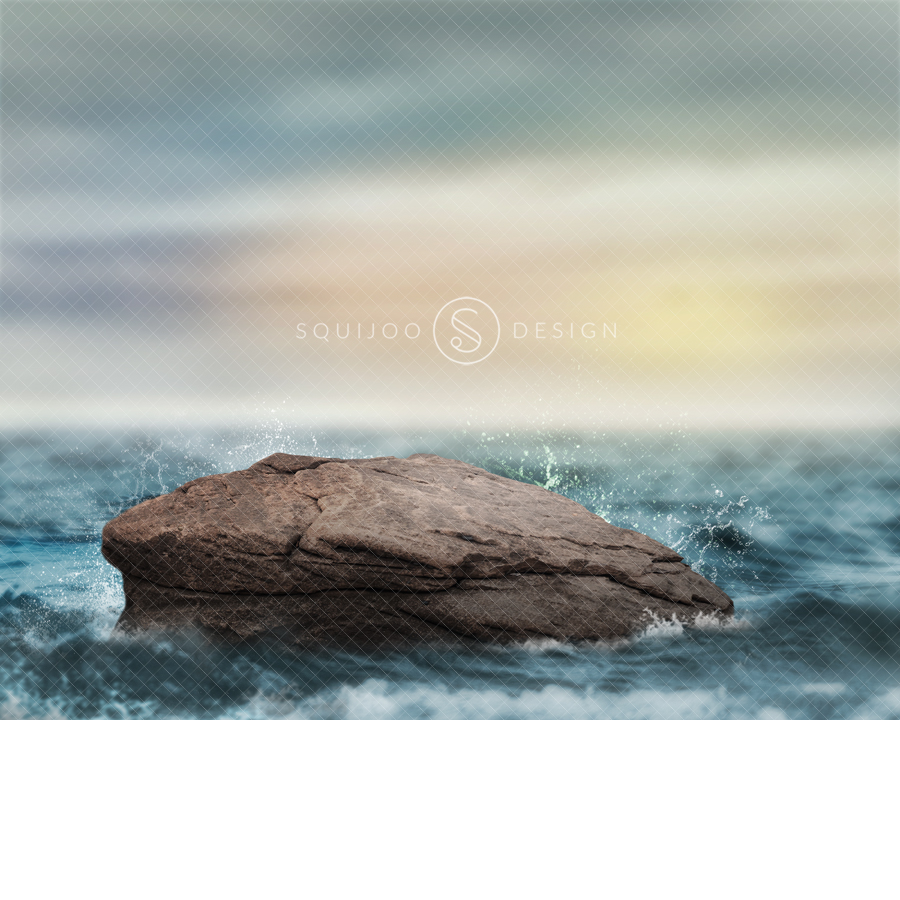 Dream Rock Ocean Digital Backdrop – Squijoo.com