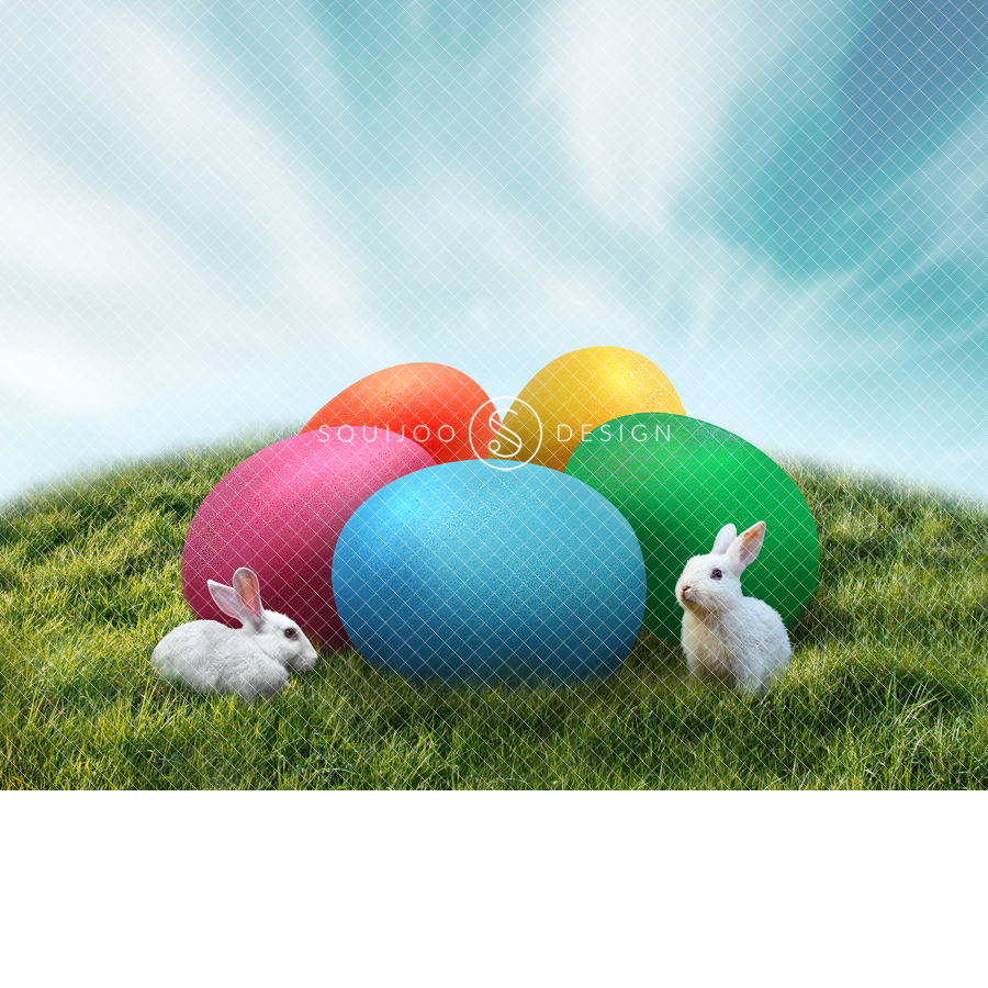 Easter Eggs Hill Digital Backdrop – Squijoo.com