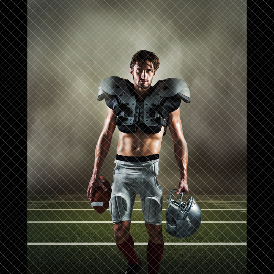 Football Sports Digital Backdrop Smoky Field