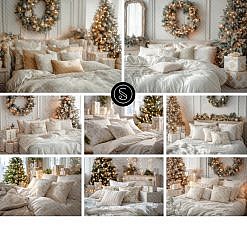 Christmas Bedroom Digital Backdrops