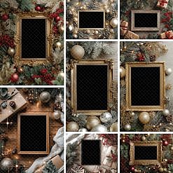 Christmas Decor Frames Digital Backdrops