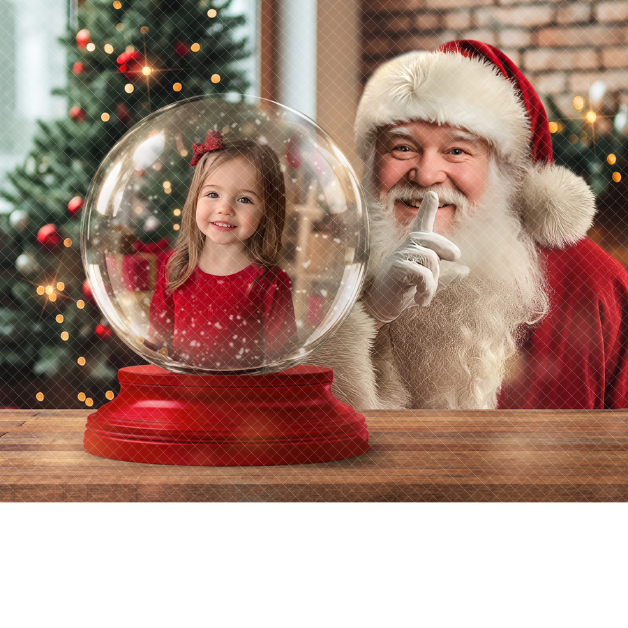 Christmas Digital Backdrop - Santa Surprise