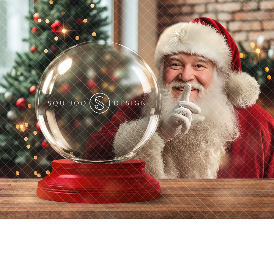 Christmas Digital Backdrop - Santa Surprise - Image 2