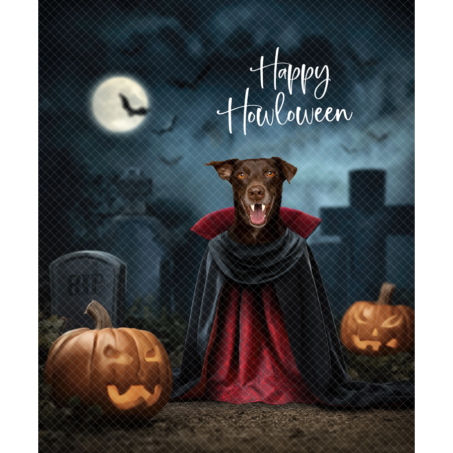 Halloween Digital Backdrop - Pet Vampire