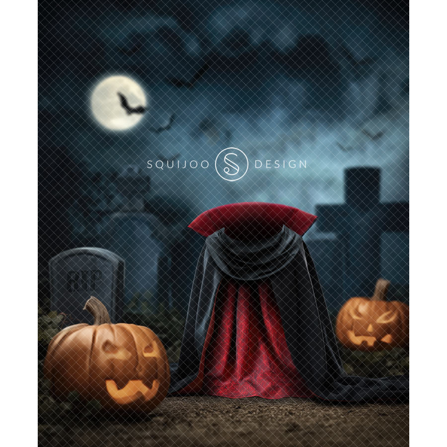 Halloween Digital Backdrop - Pet Vampire - Image 2