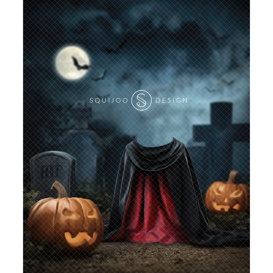 Halloween Digital Backdrop - Pet Vampire - Image 3