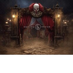 Halloween Digital Backdrop - Clown Show
