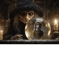 Halloween Digital Backdrop - Witch Ball