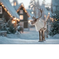 Christmas Digital Backdrop - Aspen Deer