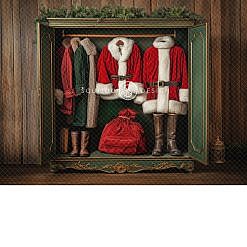 Christmas Digital Backdrop - Santa's Closet