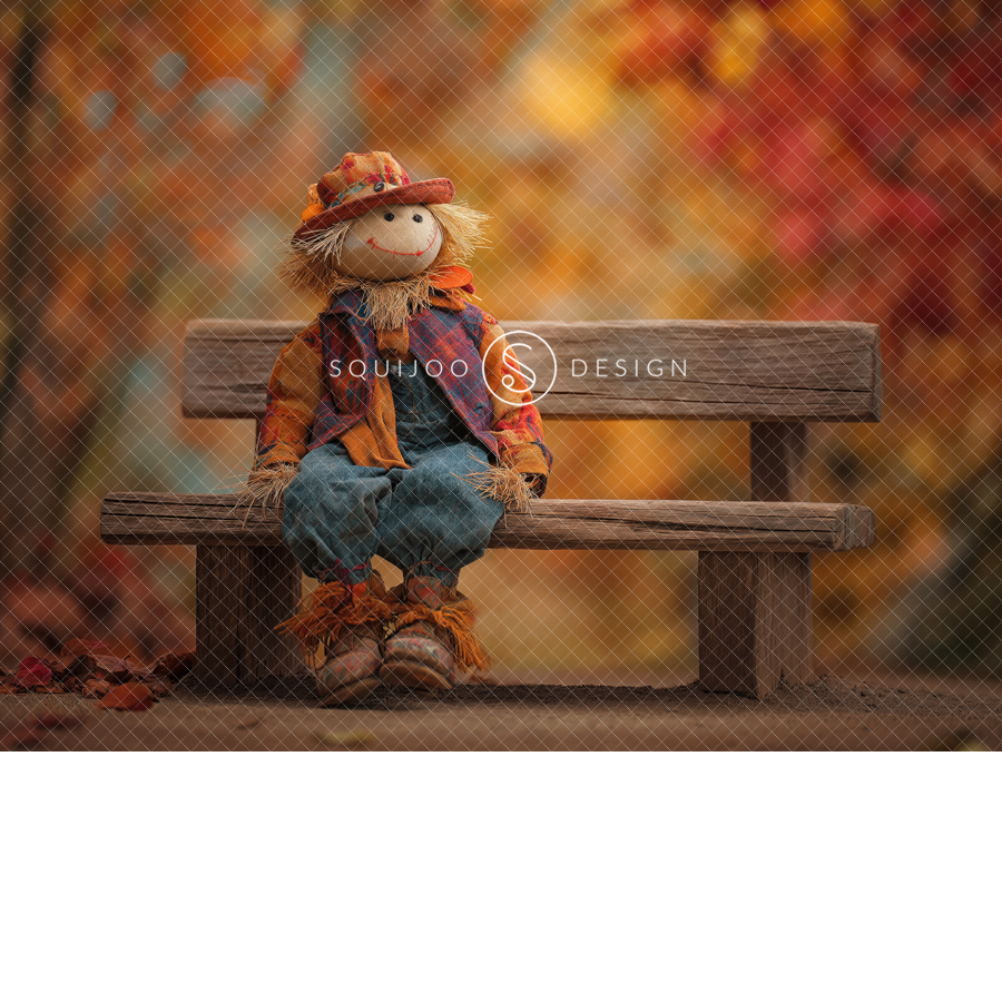 Fall Digital Backdrop - Scarecrow Friend