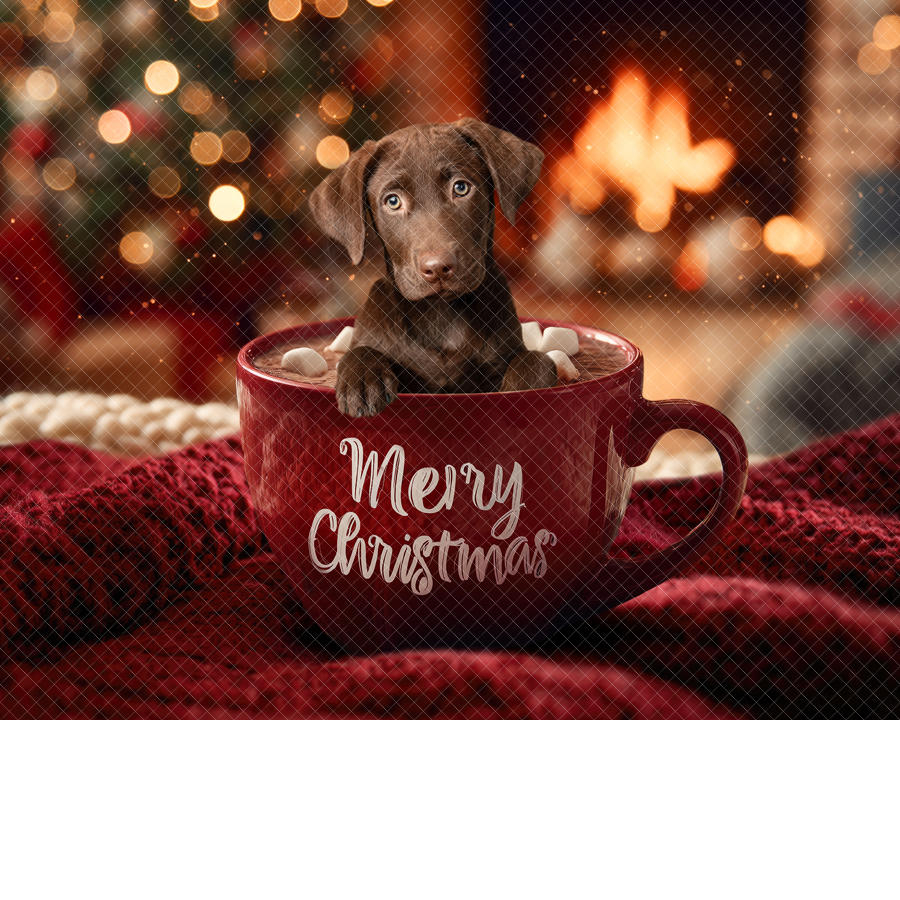 Christmas Digital Backdrop - Hot Cocoa Mug