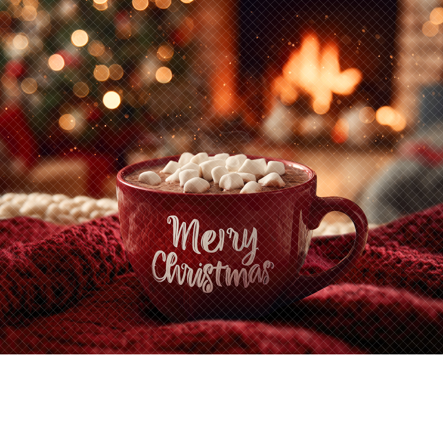 Christmas Digital Backdrop - Hot Cocoa Mug - Image 2