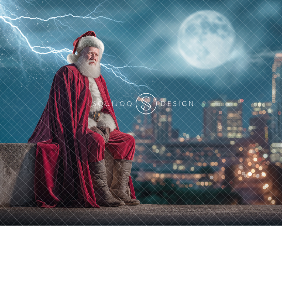 Christmas Digital Backdrop - Santa Superhero - Image 2