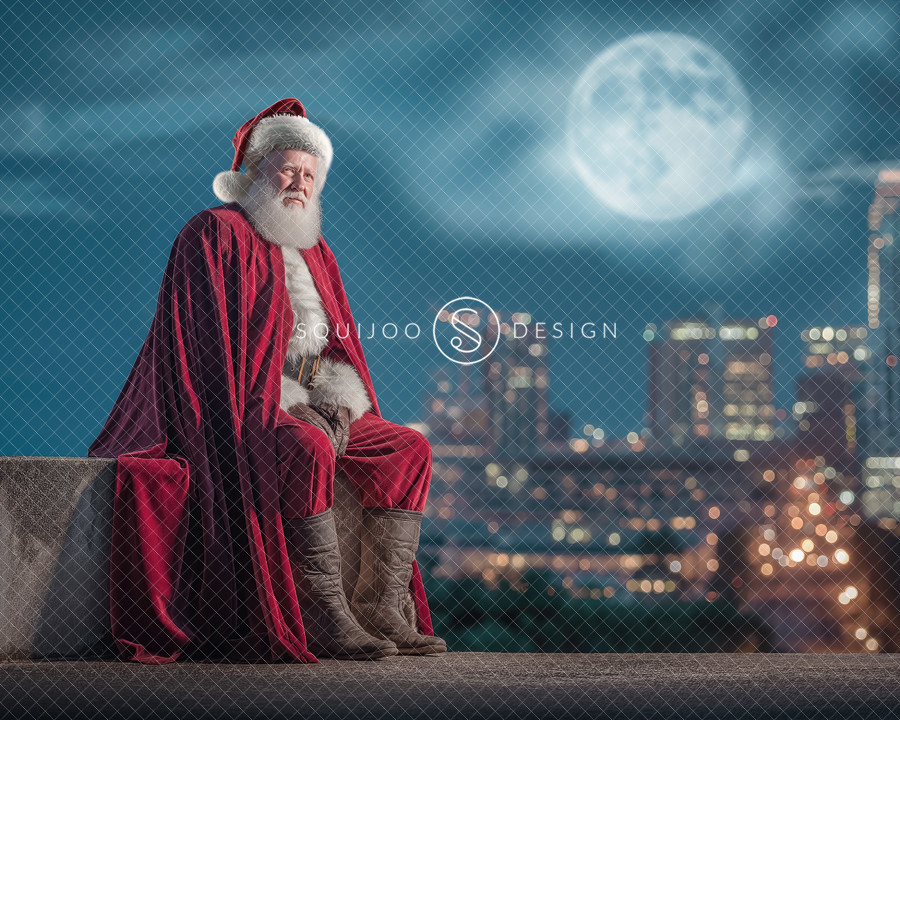 Christmas Digital Backdrop - Santa Superhero - Image 3
