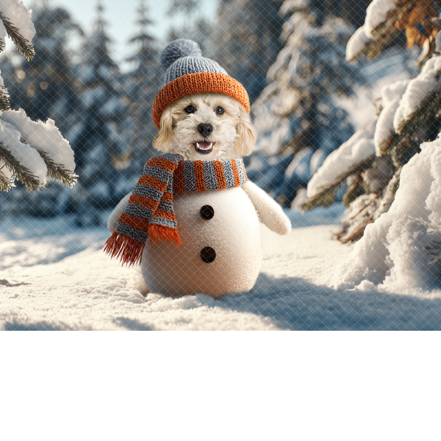 Christmas Digital Backdrop - Pet Snowman