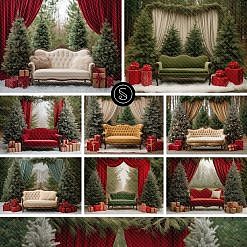 Christmas Couch Digital Backdrops