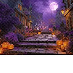 Halloween Digital Backdrop - Sinister Street