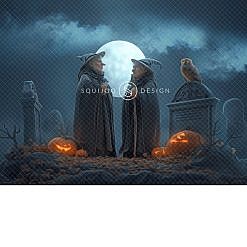 Halloween Digital Backdrop - Witch Meeting
