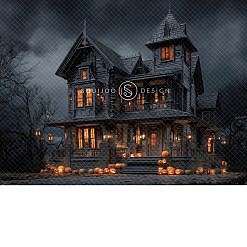 Halloween Digital Backdrop - Haunted Steeple