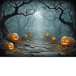 Halloween Digital Backdrop - Spooky Branches