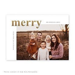 Holiday Card - Merry Gold