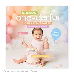 Cake Smash Marketing Board - Onederful