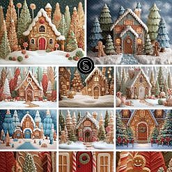 Gingerbread House Digital Backdrops