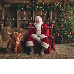Santa Digital Backdrop - Highland Cow