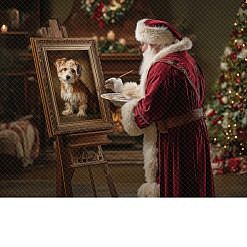 Santa Digital Backdrop - Painting Studio