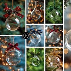 Christmas Digital Backdrops - Bauble Ornaments