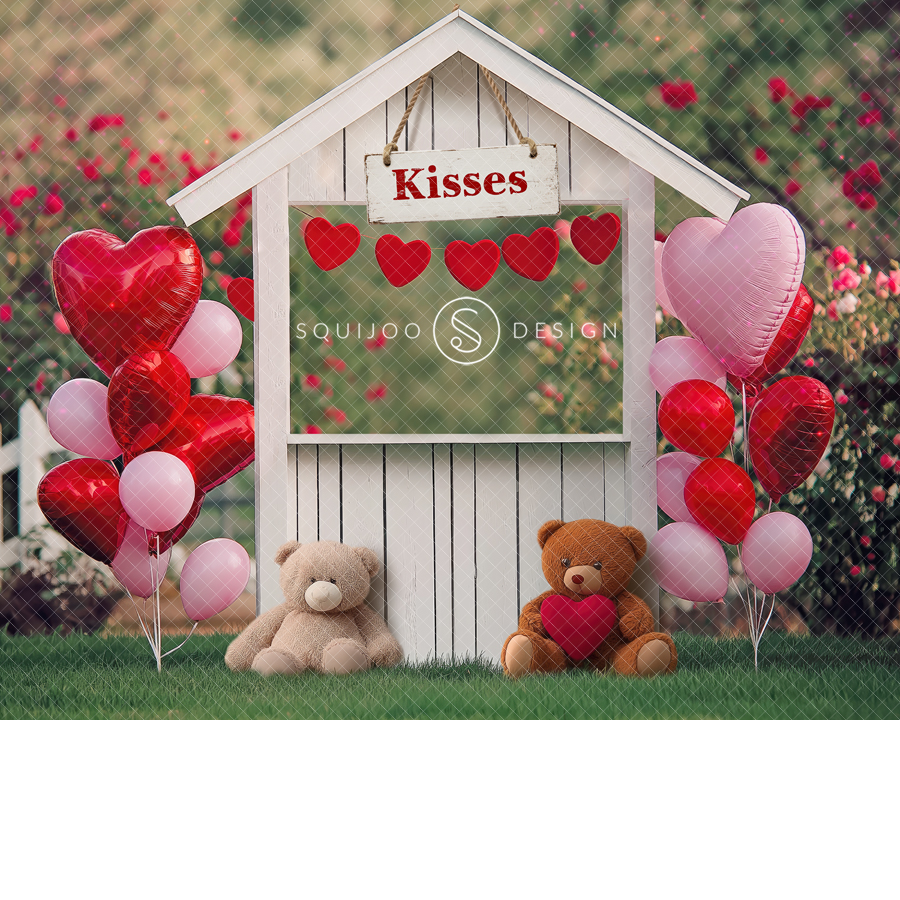 Valentine Digital Backdrop - Kissing Booth Garden - Image 2