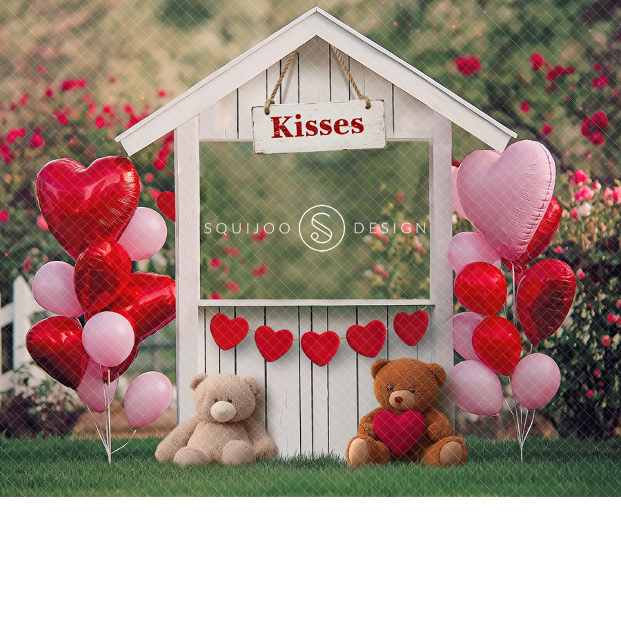 Valentine Digital Backdrop - Kissing Booth Garden - Image 3
