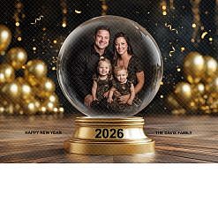 New Year Digital Backdrop - Globe Joy