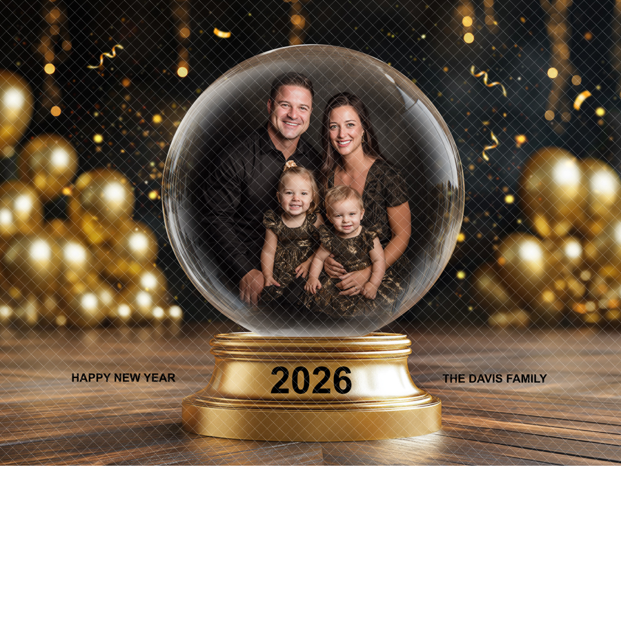 New Year Digital Backdrop - Globe Joy