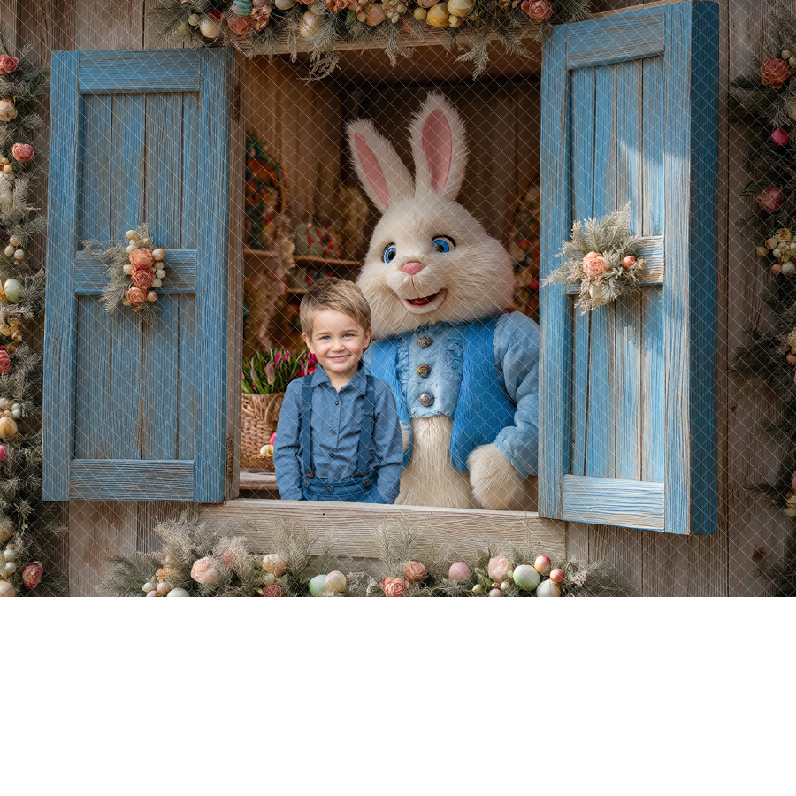 Easter Digital Backdrop - Bunny Window